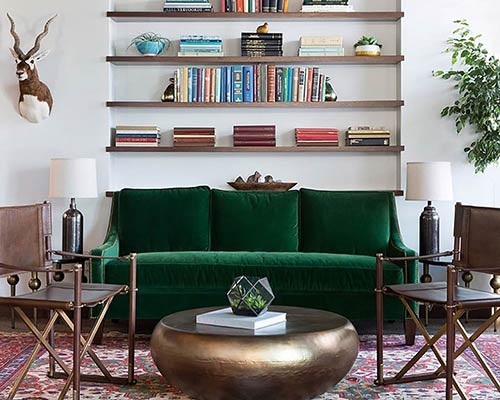 Customer image: Gracie sofa in green velvet