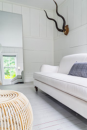 Basel tight-back English roll arm sofa in Sailcloth Salt Sunbrella stain-proof white fabric