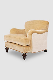Basel armchair in custom fabric with nail head trim