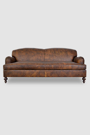 Basel tight back English roll arm sleeper sofa in Run Wyld performance leather