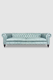 107 Higgins Chesterfield sofa in Stargo Riptide blue leather
