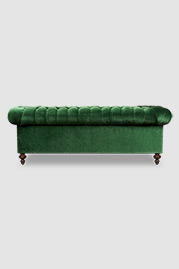 Back of Higgins Chesterfield sofa in Como Emerald green velvet
