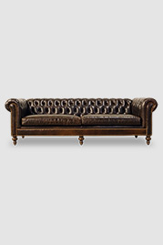 102 Higgins Chesterfield sofa in Kensington Borough Pub Bench brown leather