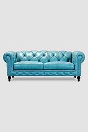 Higgins Chesterfield sofa in special-order Brighton Oceanic