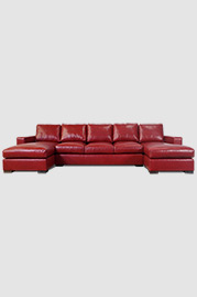 135 Cole dual-chaise sectional in Everlast Red Rock performance leather