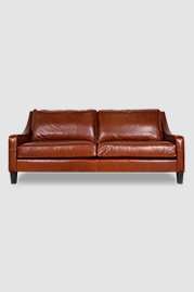 86 Gracie sofa with loose cushions in Stone Mountain Brown leather