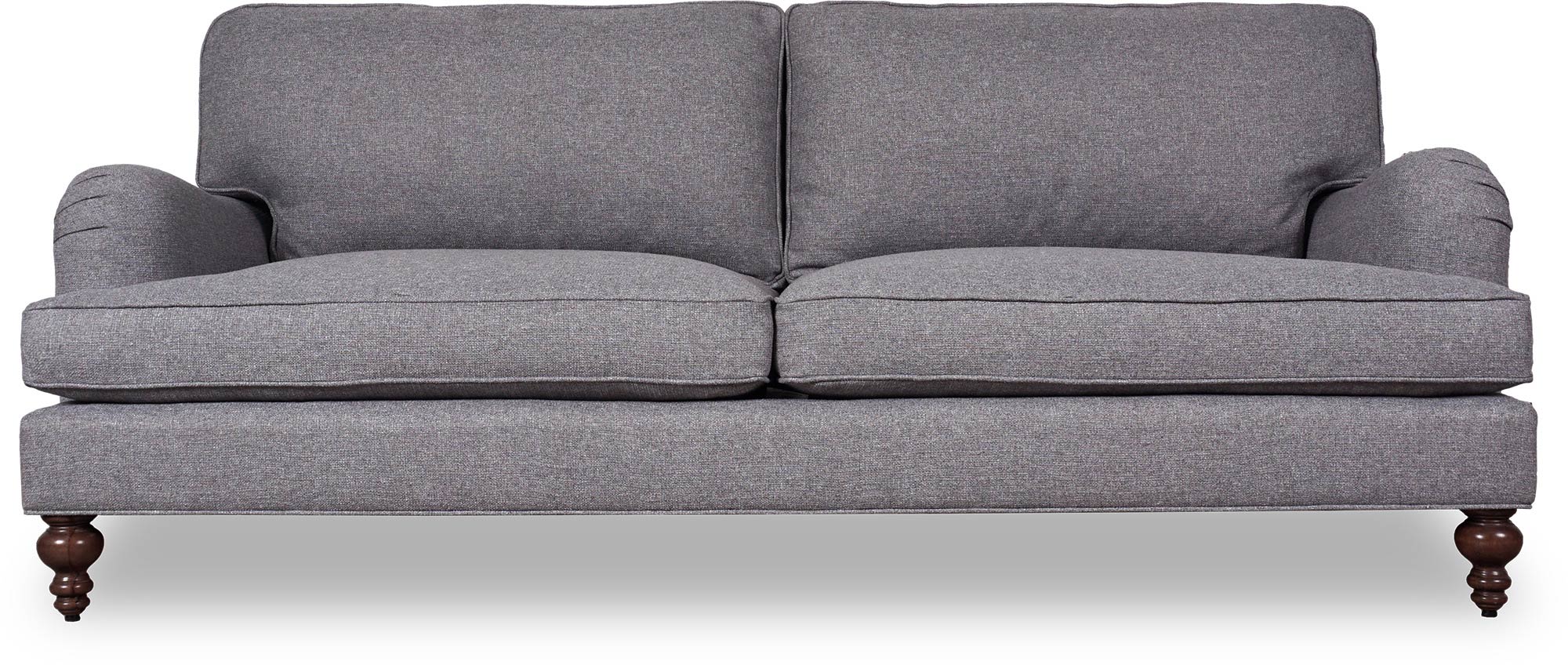 86 Blythe pillow back English roll arm sofa in Ludlow Steel stain-proof grey fabric