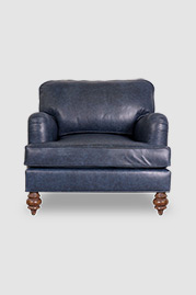 Blythe armchair in Everlast Blue Guard performance leather