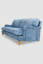92 Blythe English roll arm sofa in Jay Seaside blue performance fabric