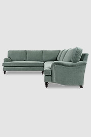 109x109 Blythe sectional in Cannes Silver Sage velvet