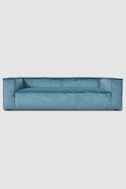 Johnny sofa in Gramercy Fiji stain-proof blue velvet with reversed seams