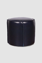 Rooster ottoman in blue leather