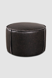 Rooster ottoman in Cheyenne Black Rock leather