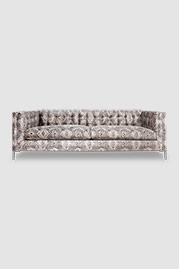 Atticus sofa in custom patterned fabric Jim Thompson Memory Silver Grey JT013702003