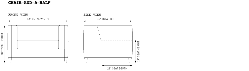 Atticus Chair-and-a-Half Dimensions