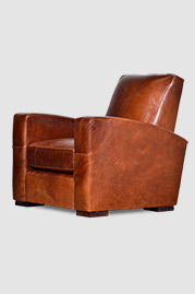Prescott armchair in Echo Cognac brown leather