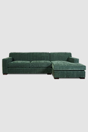 114 Bobby sofa+chaise sectional in Jay Evergreen performance fabric