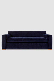 87 Bobby sleeper sofa in Nevada Lapis mohair with contrasting welt in Nevada Sapphire