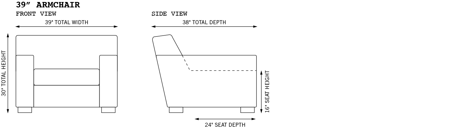 Bobby Armchair Dimensions