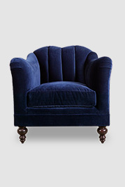 Carla armchair in blue velvet