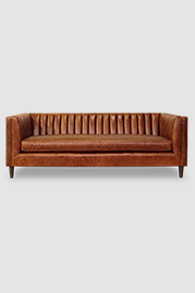 86 Harley channel-tufted sofa in Caprieze Olde Mill Brown leather