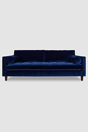 93 Natalie sofa in Como Indigo blue velvet with optional bolster pillows