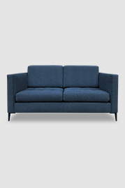 65 Natalie sofa in Ludlow Wave blue performance fabric with black metal legs