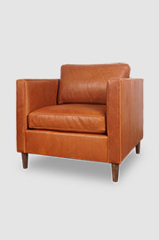 Natalie armchair in Harness Cuero brown leather