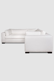 Chad sectional sofa in white fabric