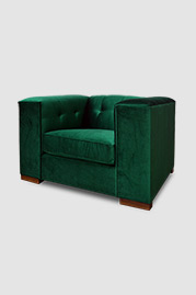 Jack armchair in Lafayette Great Lawn stain-proof green velvet