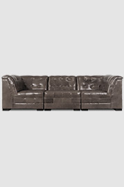 111 Freddie modular sofa in Cortina Rhino 1185 grey leather