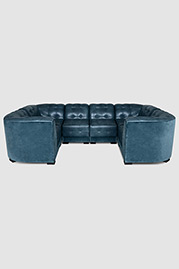 Freddie modular sectional in velvet and leather
