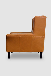 Pops modern tufted wingback chair in brown leather