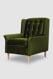 Pops armchair in Lafayette Green Grass stain-proof velvet