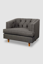 Olympia armchair in grey fabric