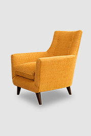 Gogo armchair in Vermillion Mango orange fabric