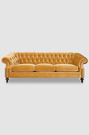 96 Cecil French Chesterfield sofa in Como Antique Gold velvet