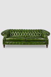 Cecil Chesterfield sofa in green leather