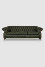 Cecil Chesterfield sofa in Cheyenne Decoy green performance leather