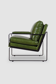 Weldon chair in Bellissimo Sempreverde green leather