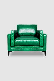 Coach armchair in Bellissimo Smeraldo green leather