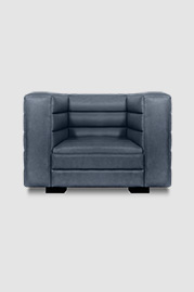 44 Clark armchair in No Regrets Clearwaters blue performance leather