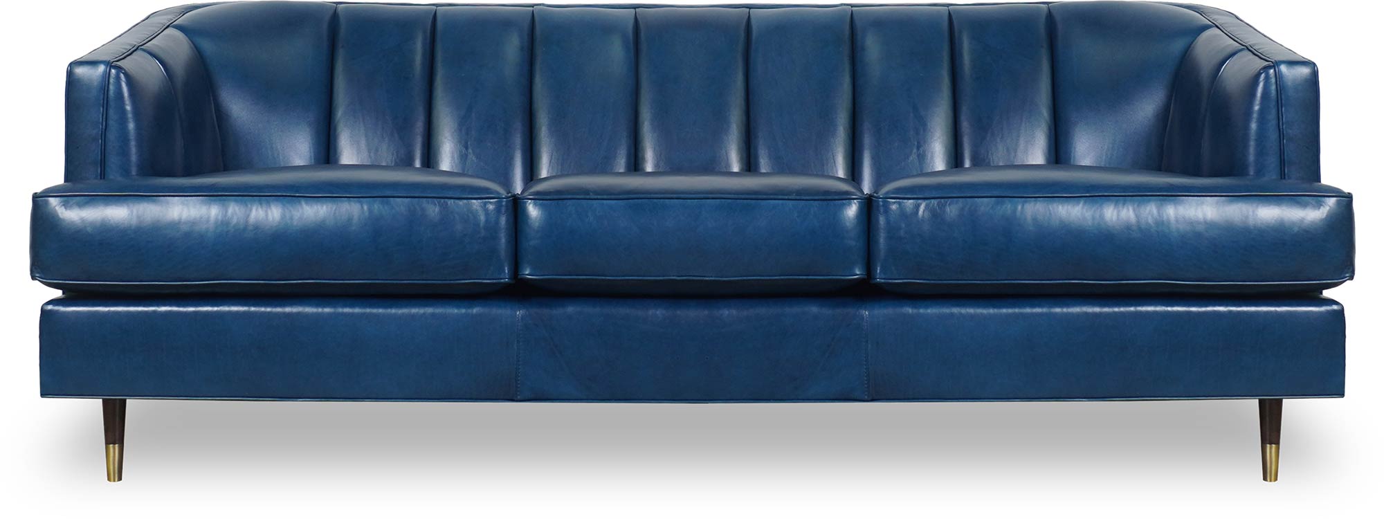 88 Cypress sofa in Bellissimo Nilo blue leather