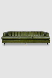 104 Cypress sofa in Run Wyld Gitty Up Green performance leather