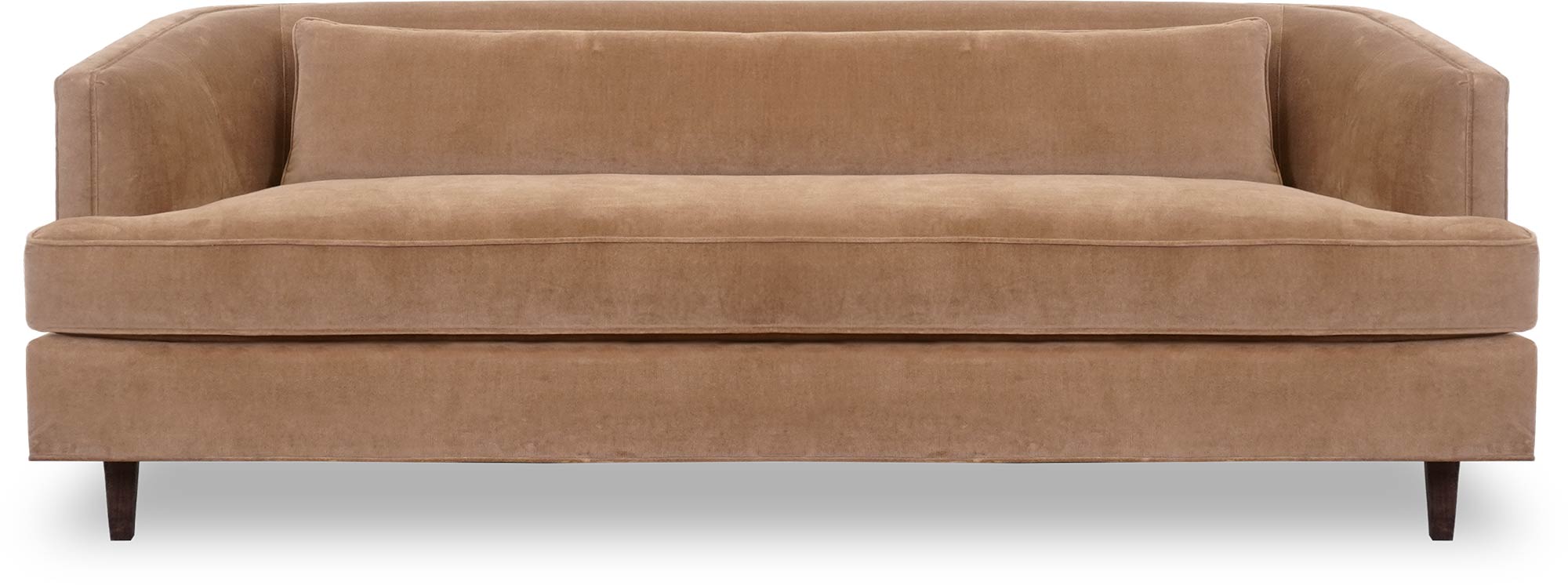 88 Fritz sofa in Cannes Golden Taupe velvet with optional bolster pillow