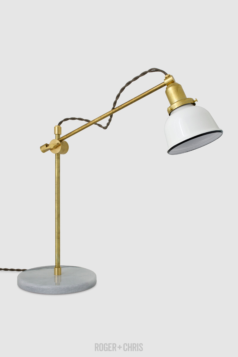 Camper brass desk lamp Roger + Chris Custom Sofas