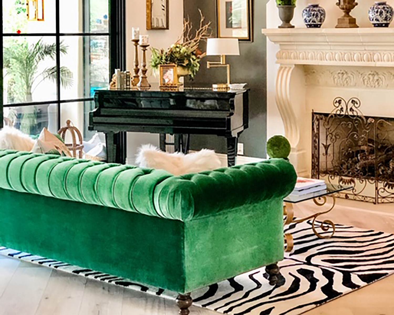 Higgins Chesterfield sofa in emerald velvet