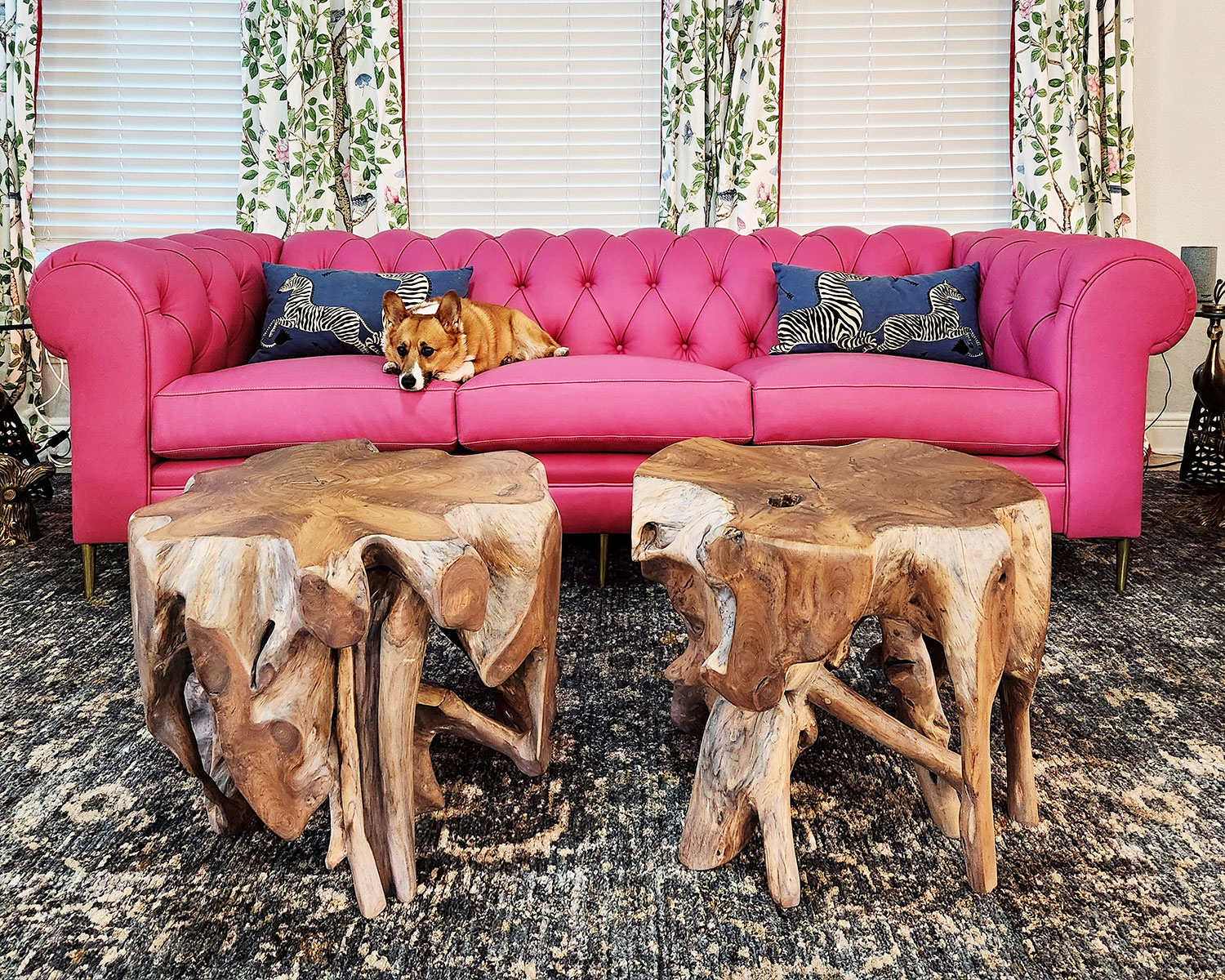 Eliza sofa in Preston Energy pink leather