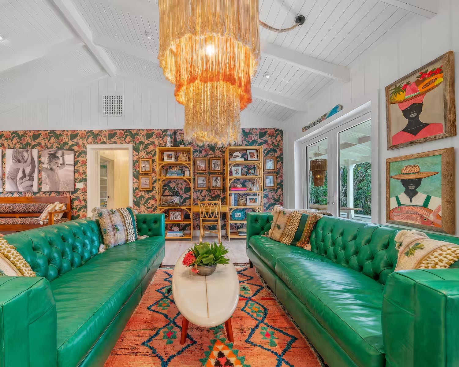 Dot sofas in Mont Blanc Emerald green leather