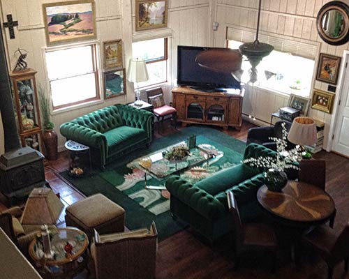 Customer image: Higgins Chesterfield sofas in green velvet